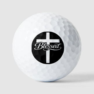 Minimalist Blessed Cross Christian Faith Design ゴルフボール
