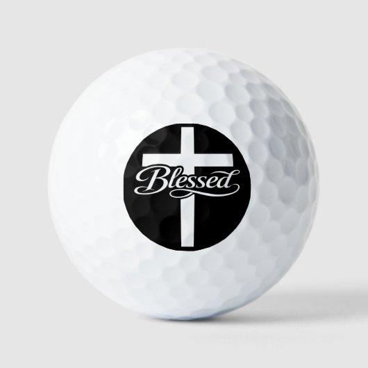 Minimalist Blessed Cross Christian Faith Design ゴルフボール (正面)