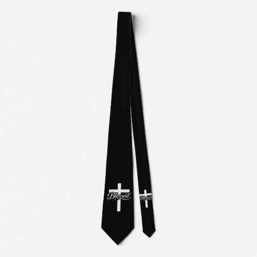 Minimalist Blessed Cross Christian Faith Design ネクタイ (正面)