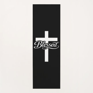 Minimalist Blessed Cross Christian Faith Design ヨガマット