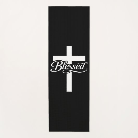 Minimalist Blessed Cross Christian Faith Design ヨガマット (正面)