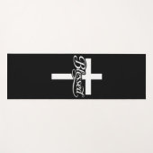 Minimalist Blessed Cross Christian Faith Design ヨガマット (正面(横))