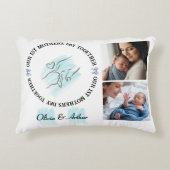 Minimalist Blue 1st Mother's Day Custom Keepsake アクセントクッション (正面)