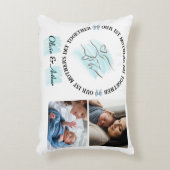 Minimalist Blue 1st Mother's Day Custom Keepsake アクセントクッション (正面(垂直))