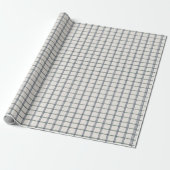 Minimalist Blue and Green Windowpane Plaid ラッピングペーパー (アンロールド)