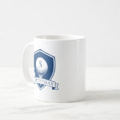 Minimalist Blue and White Modern Initial Monogram コーヒーマグカップ (正面左)