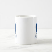 Minimalist Blue and White Modern Initial Monogram コーヒーマグカップ (中央)
