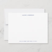 Minimalist Blue and white Personalized Flat ノートカード (正面)