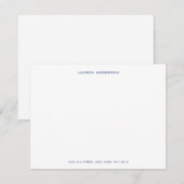 Minimalist Blue and white Personalized Flat ノートカード (正面/裏面)