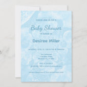 Minimalist Blue Balloons Boy Baby Shower 招待状 (正面)