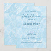 Minimalist Blue Balloons Boy Baby Shower 招待状 (正面/裏面)