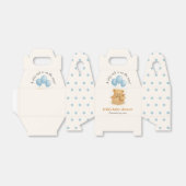 Minimalist Blue Bear Balloon Baby Shower フェイバーボックス (折り畳みなし)