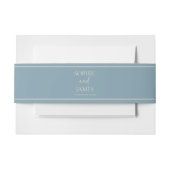 Minimalist Blue Beige Wedding 招待状ベリーバンド (正面例)