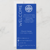 Minimalist Blue Church Connection Card 招待状 (正面)