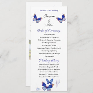 Minimalist Blue Editable Photo Wedding Program プログラム
