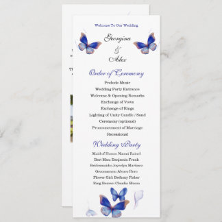 Minimalist Blue Editable Photo Wedding Program プログラム