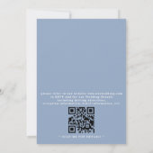 Minimalist Blue Floral Elegant QR Code Wedding 招待状 (裏面)