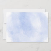 Minimalist Blue Floral Wedding Save the Date 招待状 (裏面)