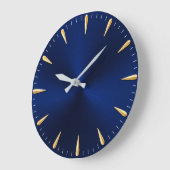 Minimalist Blue & Gold Luxury Midnight Blue Modern ラージ壁時計 (傾斜)