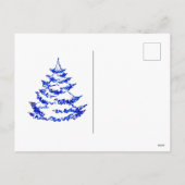 Minimalist Blue Happy New Year Postcard Painting シーズンポストカード (裏面)