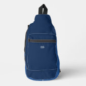 Minimalist Blue Monogram スリングバッグ (正面)