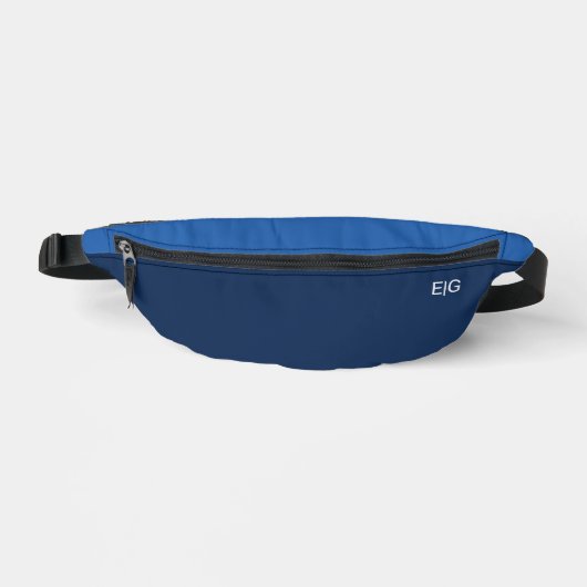Minimalist Blue Monogram ファニーパック (正面)