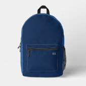 Minimalist Blue Monogram プリントバックパック (正面)
