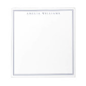 Minimalist Blue Monogram Two Border ノートパッド (正面)