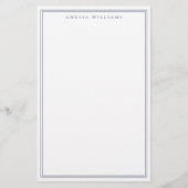 Minimalist Blue Monogram Two Border 便箋 (正面)