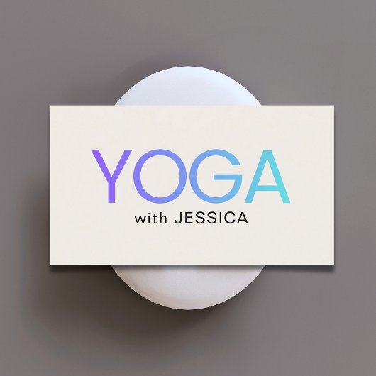 Minimalist Blue Old White Bold Yoga Instructor 名刺