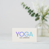 Minimalist Blue Old White Bold Yoga Instructor 名刺 (スタンド正面)