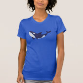 Minimalist Blue Orca Whale Vector Art Tシャツ (正面)