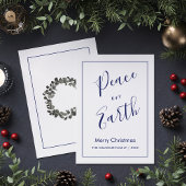 Minimalist|Blue Peace on Earth Christmas Card 招待状