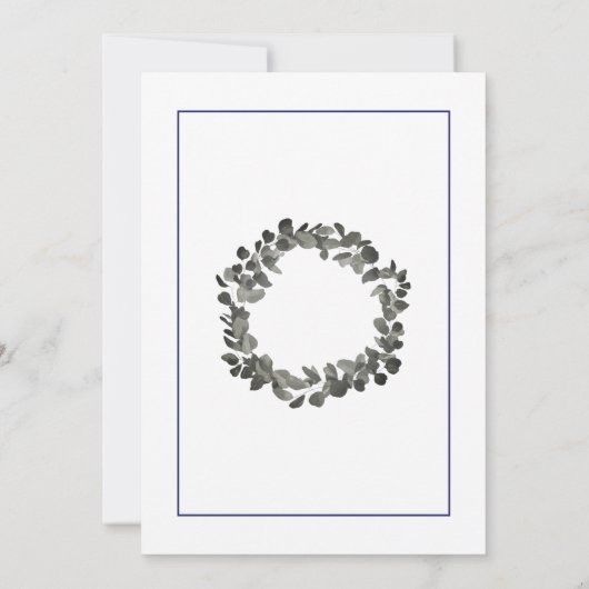 Minimalist|Blue Peace on Earth Christmas Card 招待状 (裏面)