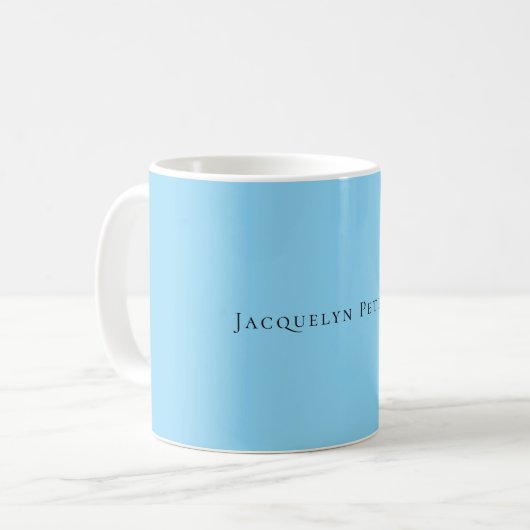 Minimalist Blue Plain Elegant Modern  コーヒーマグカップ (正面左)