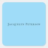 Minimalist Blue Plain Elegant Modern スクエアシール (正面)