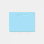 Minimalist Blue Plain Elegant Modern Own Name ポストイット (正面)