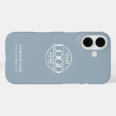Minimalist Blue Promotional Company Business Logo Case-Mate iPhoneケース (裏面 (横))