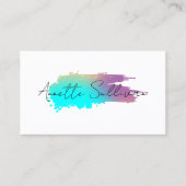 Minimalist blue purple stroke white Business Card 名刺 (正面)