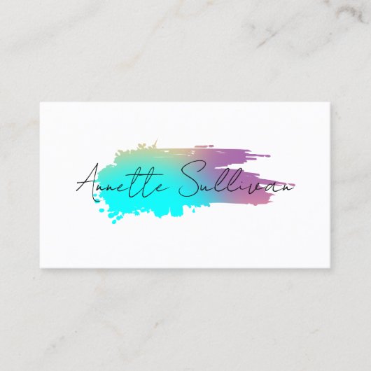 Minimalist blue purple stroke white Business Card 名刺 (正面)