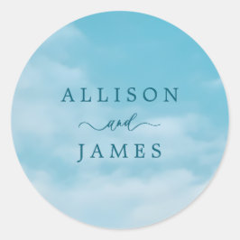 Minimalist Blue Sky Just Love Casual ラウンドシール
