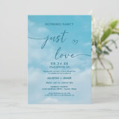 Minimalist Blue Sky Just Love Casual  招待状 (スタンド正面)