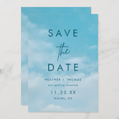 Minimalist Blue Sky Just Love Casual Save the Date (正面/裏面)