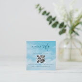 Minimalist Blue Sky Just Love Wedding RSVP Card エンクロージャーカード (スタンド正面)