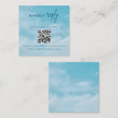 Minimalist Blue Sky Just Love Wedding RSVP Card エンクロージャーカード (正面/裏面)