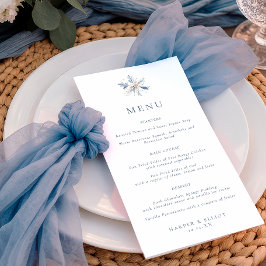 Minimalist Blue Snowflake Winter Wedding メニュー