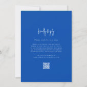 Minimalist Blue Wedding Invitation QR Website link 招待状 (裏面)