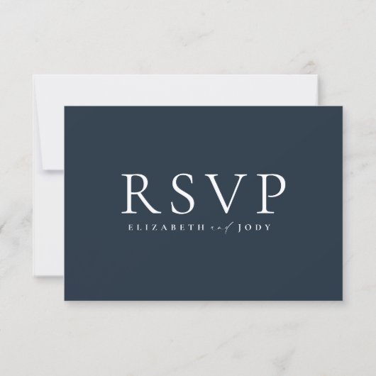 Minimalist Blue Wedding RSVP Card (裏面)
