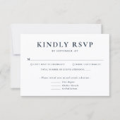 Minimalist Blue Wedding RSVP Card (正面)