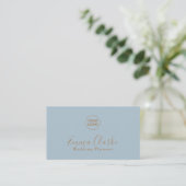 Minimalist Blue Wedding Scan Code Business Card 名刺 (スタンド正面)